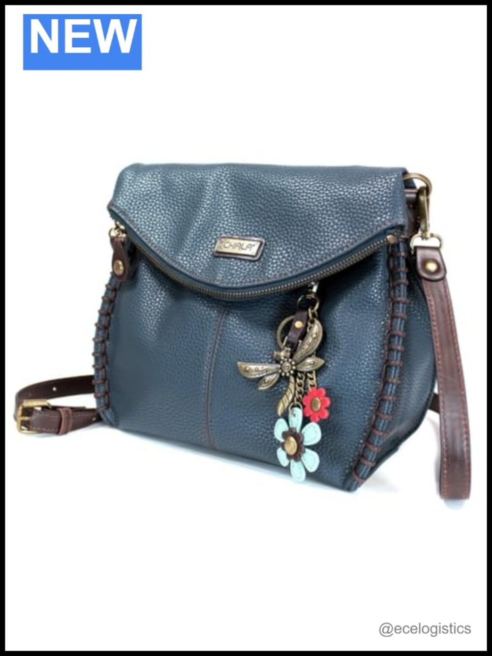 Faux Leather Crossbody Bag Purse with Adjustable Strap and Detachable Fox